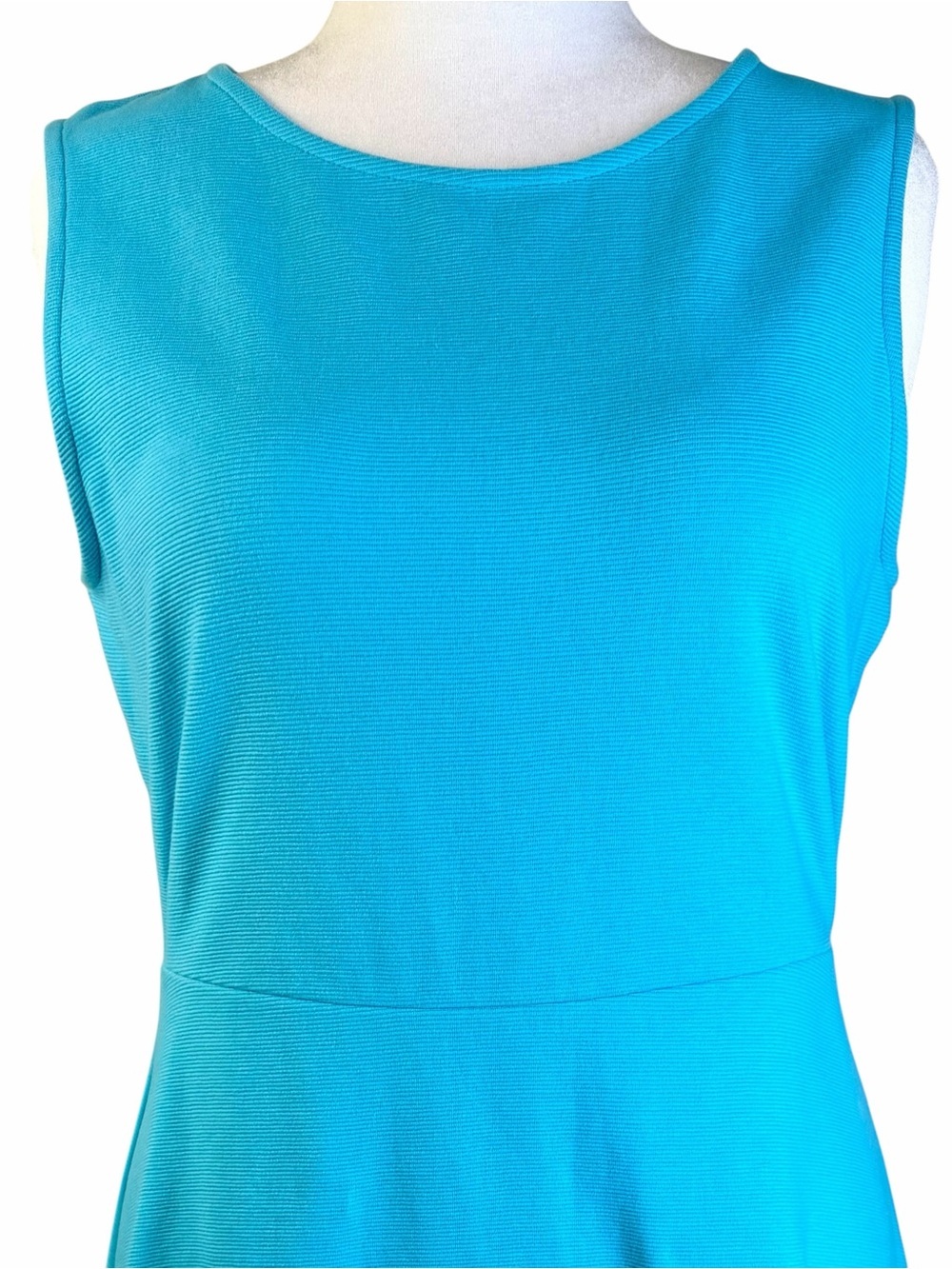 Talbots Sleeveless Blue Fit & Flare Dress Size XL - Picture 3 of 13